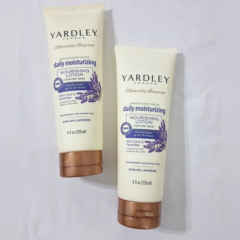Yardley Nourishing Lavender Lotion For Dry Skin With Oat & Feverfew, Bundle of 2